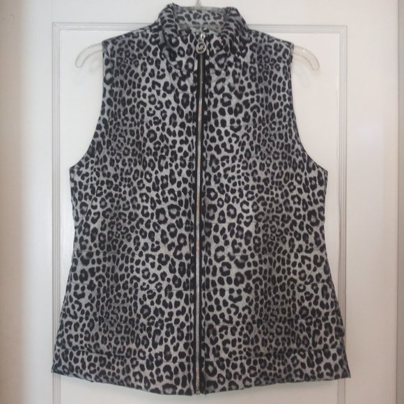 NWT Michael Kors Leopard Print Puffer Vest - Picture 2 of 6